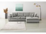 Ecksofa HOME AFFAIRE "Cara Mia L-Form, B: 325 cm - OTTO. Verlässliche Qualität.", silber (grau), B:325cm H:87cm T:183cm, Luxus-Microfaser Vintageoptik (100% Polyester);Microfaser Antiklederoptik (100% Polyester), Sofas, Ecksofa, 4 Zierkissen, optional Schlaffunktion & Bettkasten