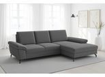 Ecksofa SIT & MORE "Chelsea L-Form, B: 264 cm, mit Armteil-& Sitztiefenverstellung", grau (dunkelgrau), B:264cm H:89cm T:174cm, 95% Polyester, 5% Polyamid, Sofas, Ecksofa, optional Schlaffunktion und Bettkasten