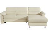 Ecksofa SIT & MORE "Ascara L-Form", beige (creme), B:251cm H:85cm T:165cm, NaturLEDER (echtes Rindsleder), Korpus in Kunstleder SOFTLUX;Luxus-Microfaser (100% Polyester);Softlux-Kunstleder;Primabelle-Microfaser (100% Polyester), Sofas, Ecksofa, inklusive Boxspring/Federkern-Polsterung, wahlweise mit Schlaffunktion