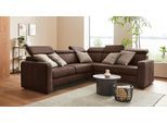 Ecksofa SIT & MORE "Bologna L-Form", braun (dunkelbraun), B:247cm H:84cm T:227cm, Sofas, Ecksofa, Kopfteilverstellung, wahlweise mit Schlaffunktion und Schubkasten