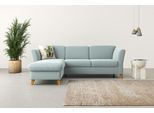 Ecksofa HOME AFFAIRE "Trelleborg L-Form", blau (aqua), B:249cm H:86cm T:162cm, 100% Polyester, Sofas, Ecksofa, Federkern-Polsterung, wahlweise mit Schlaffunktion und Bettkasten