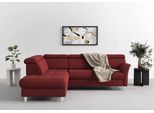 Ecksofa SIT & MORE "Marano L-Form", rot (bordeaux), B:252cm T:216cm, 100% Polyester, Sofas, Ecksofa, inklusive Kopfteilverstellung, optional Schlaffunktion & Bettkasten