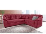 Ecksofa SIT & MORE "Savona L-Form, B. 262cm, klassisches Design, Federkern, Komfort Sitz", rot (karminrot), B:262cm H:90cm T:212cm, PRIMABELLE-Microfaser (100% Polyester);SOFTLUX/Struktur (Korpus in Kunstleder, Sitz und Rücken in Strukturstoff aus 75% Polyester und 25% Viskose);Kunstleder SOFTLUX;NaturLEDER (echtes Rindsleder), Korpus in Kunstleder SOFTLUX, Sofas, Ecksofa, optional Schlaffunktion,