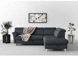 Ecksofa SIT & MORE "Marano L-Form", grau (dunkelgrau), B:252cm T:216cm, 98% Polyester, 2% Polyamid, Sofas, Ecksofa, inklusive Kopfteilverstellung, optional Schlaffunktion & Bettkasten