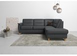 Ecksofa HOME AFFAIRE "Palmera, L-Form, B: 236 cm, Bettfunktion & Bettkasten wählbar", schwarz, B:236cm H:89cm T:212cm, Luxus-Microfaser (100% Polyester);Struktur (100% Polyester);Luxus-Microfaser in Lederoptik (100% Polyester), Sofas, Ecksofa, Federkern-Polsterung, Sitzhöhe 48 cm, handgefertigt, stilvolles Design