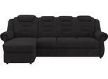Ecksofa HOME AFFAIRE "Boston L-Form", schwarz, B:262cm H:102cm T:165cm, 100% Polyester, Sofas, Ecksofa, mit hoher Rückenlehne, wahlweise mit Schlaffunktion