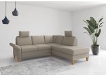 Ecksofa OTTO HOME "Rochelle, L-Form", grau (taupe), B:240cm H:90cm T:216cm, 95% Polyester 5% Polyamid, Sofas, Ecksofa, wahlweise mit Armteilverstellung, Schlaffunktion und Bettkasten