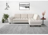 Ecksofa SIT & MORE "Westham L-Form", beige (creme), B:261cm H:88cm T:179cm, 90% Polyester 10%Polyamid, Sofas, Ecksofa, mit Ottomane, mit oder ohne Schlaffunktion, Bettkasten, Verstellung