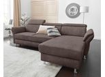 Ecksofa SIT & MORE "Avignon L-Form", braun, B:259cm H:97cm T:172cm, Flachgewebe (90% Polyester, 10% Polyamid);Luxus-Microfaser (100% Polyester);Struktur (100% Polyester), Sofas, Ecksofa, Kopfteilverstellung, wahlweise mit Schlaffunktion und Bettkasten