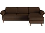 Ecksofa OTTO HOME "Calypso L-Form", braun (dunkelbraun), B:260cm H:85cm T:172cm, 100% Polyester, Sofas, Ecksofa, mit motorischen Funktionen im Sofa und Recamiere