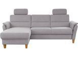 Ecksofa HOME AFFAIRE "Palmera L-Form, B: 244 cm - OTTO. Verlässliche Qualität.", silber, B:244cm H:89cm T:163cm, 100% Polyester;Struktur (100% Polyester);Luxus-Microfaser in Lederoptik (100% Polyester), Sofas, Ecksofa, optional Schlaffunktion & Bettkasten, Federkern