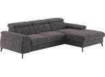 Ecksofa COTTA "Kitty L-Form, B: 242 cm", anthrazit, B:244cm H:72cm T:166cm, 88% POLYESTER (PES) 12% POLYAMID (PA), Sofas, Ecksofa, mit Kopfteilverstellung, optional Schlaffunktion & Bettkasten