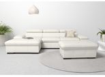 Ecksofa OTTO HOME "Alberto L-Form", weiß (altweiß), B:286cm H:73cm T:174cm, Luxus-Microfaser Lederoptik (100% Polyester);Luxus-Microfaser ALTARA NUBUCK (100% Polyester);Luxus-Microfaser weich (90% Polyester, 10% Polyamid);Microfaser Antiklederoptik, Sofas, Ecksofa, mit Kopfteilverstellung, wahlweise mit Schlaffunktion