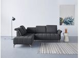 Ecksofa OTTO HOME "Fresh L-Form", grau (dunkelgrau), B:260cm H:79cm T:220cm, 98% Polyester 2% Polyamid, Sofas, Ecksofa, Federkern, wahlweise Kopfteilverstellung und motorischer Vorziehsitz