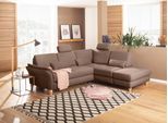 Ecksofa HOME AFFAIRE "Palace L-Form", braun (hellbraun), B:259cm H:89cm T:225cm, Struktur fein (100% Polyester);Struktur (100% Polyester);Luxus-Microfaser Lederoptik (100% Polyester), Sofas, Ecksofa, incl. Sitztiefenverstellung, wahlweise mit Schlaffunktion und Stauraum