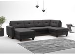 Wohnlandschaft OTTO HOME "Varese", schwarz, B:304cm H:91cm T:170cm, Sofas, Wohnlandschaft, wahlweise mit Schlaffunktion und Bettkasten