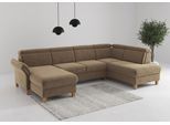 Wohnlandschaft OTTO HOME "Glendale, U-Form", braun (hellbraun), B:321cm H:84cm T:193cm, 100% Polyester, Sofas, Wohnlandschaft, inkl. Kopfteilverstellung, wahlweise mit Vorziehsitz und Bettkasten