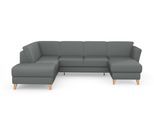 Wohnlandschaft SIT & MORE "Visby U-Form", grau, B:303cm H:87cm T:213cm, Sofas, Wohnlandschaft, wahlweise mit Schlaffunktion und Stauraum, frei im Raum stellbar