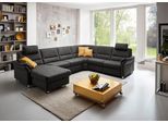 Wohnlandschaft DIE PLANBAR "ZE-EM16033 U-Form, Breite 330 cm", grau (mammut anthrazit), B:330cm T:262cm, 100% Polyester, Sofas, Wohnlandschaft, wahlweise mit Kopfstützen und Schlaffunktion
