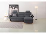 Ecksofa OTTO HOME "Westerland L-Form", grau, B:252cm H:90cm T:162cm, 100% Polyester, Sofas, Ecksofa, Federkern-Polsterung, wahlweise mit Schlaffunktion, Bettkasten