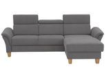 Ecksofa OTTO HOME "Conville L-Form", grau, B:256cm H:84cm T:167cm, 100% Polyester, Sofas, Ecksofa, Federkern, wahlweise mit Schlaffunktion und Bettkasten bzw. Stauraum