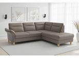 Ecksofa SIT & MORE "Pamela L-Form, B: 218 cm, optional Schlaffunktion & Bettkasten, Leder", grau (delphine), B:218cm H:90cm T:212cm, Sofas, Ecksofa, wahlweise mit Armteilverstellung, Sofa mit Federkern, Sitzhöhe: 48 cm