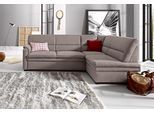 Ecksofa SIT & MORE "Pisa L-Form", grau (steel), B:245cm H:89cm T:161cm, NaturLEDER (echtes Rindsleder), Korpus in Kunstleder SOFTLUX;Luxus-Microfaser (90% Polyester, 10% Polyamid);Struktur (100% Polyester);Luxus-Microfaser ALTARA NUBUCK (100% Polyester), Sofas, Ecksofa, mit Federkern, wahlweise mit Schlaffunktion