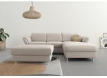 Ecksofa SIT & MORE "Apulia L-Form", grau (elephant), B:250cm H:78cm T:185cm, Webstoff (100% Polyester);Struktur weich (90% Polyester, 10% Polyamid);Luxus-Microfaser Euphoria (100% Polyester);Samtoptik (100% Polyester), Sofas, Ecksofa, wahlweise Schlaffunktion, Bettkasten und Kopf- und Armteilverstellung