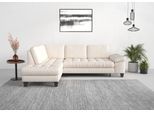 Ecksofa SIT & MORE "Westham L-Form", beige (creme), B:261cm H:88cm T:179cm, 100% Polyester, Sofas, Ecksofa, mit Ottomane, mit oder ohne Schlaffunktion, Bettkasten, Verstellung