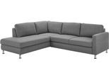 Ecksofa DIE PLANBAR "MP-IN19027 L-Form", grau, B:261cm H:82cm T:220cm, 100% Polyester, Sofas, Ecksofa, wahlweise mit Schlaffunktion, mit Kaltschaum