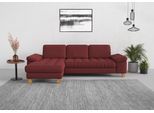 Ecksofa SIT & MORE "Westham L-Form", rot (bordeaux), B:275cm H:88cm T:172cm, 100% Polyester, Sofas, Ecksofa, mit Recamiere, mit oder ohne Schlaffunktion, Bettkasten, Füße Eiche
