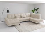Wohnlandschaft SIT & MORE "Amica, U-Form, inkl. Sitztiefenverstellung und Armteilverstellung", beige (creme), B:357cm H:90cm T:231cm, 95% Polyester, 5% Polyamid, Sofas, Wohnlandschaft, wahlweise mit Kopfteilverstellung, Schlaffunktion und Bettkasten
