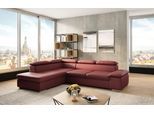 Ecksofa SIT & MORE "Valantine L-Form, B: 272 cm, Leder, mit Arm- und Kopfteilverstellung", rot (merlot), B:272cm H:73cm T:226cm, NaturLEDER;Spannstoff, Sofas, Ecksofa, mit Schlaffunktion, Komfortsofa, modern