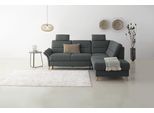 Ecksofa OTTO HOME "Westerland L-Form", blau (blau, grau), B:238cm H:90cm T:213cm, 100% Polyester, Sofas, Ecksofa, Federkern-Polsterung, wahlweise mit Schlaffunktion, Bettkasten