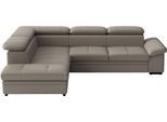 Ecksofa SIT & MORE "Viola, L-Form, Leder, B: 249 cm", beige (delphine), B:249cm H:73cm T:226cm, Sofas, Ecksofa, optional mit Schlaffunktion