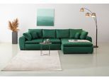 Ecksofa HOME AFFAIRE "Cara Mia L-Form, B: 325 cm, XXL-Sofa mit 4 Zierkissen", grün (flaschengrün), B:325cm H:87cm T:183cm, Luxus-Microfaser Vintageoptik (100% Polyester);Microfaser Antiklederoptik (100% Polyester), Sofas, Ecksofa, mit Schlaffunktion & Bettkasten, Liegefl. 145x270 cm