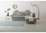 Ecksofa OTTO HOME "Westerland L-Form", grau (hellgrau), B:238cm H:90cm T:213cm, 100% Polyester, Sofas, Ecksofa, Federkern-Polsterung, wahlweise mit Schlaffunktion, Bettkasten