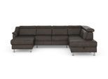 Wohnlandschaft SIT & MORE "Freetown U-Form", braun, B:315cm H:84cm T:216cm, Sofas, Wohnlandschaft, Kopfteilverstellung und Federkern, wahlweise mit Schlaffunktion