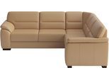 Ecksofa SIT & MORE "Montego Leder, L-Form, B: 255cm", beige (cappuccino), B:255cm H:88cm T:225cm, Sofas, Ecksofa, wahlweise mit Schlaffunktion und Schubkasten