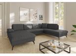 Wohnlandschaft SIT & MORE "Morris Jubi U-Form, B: 300 cm", grau (anthrazit), B:300cm H:83cm T:202cm, 100% Polyester, Sofas, Wohnlandschaft, mit Armteilfunktion & 1 Zierkissen, optional Schlaffunktion