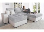 Ecksofa COLLECTION AB "Josy L-Form, B: 214 cm in Cord, Cord-Mix", silber (hellgrau, hellgrau), B:214cm H:84cm T:161cm, 100% Polyester, Sofas, Ecksofa, Schlaffunktion, Bettkasten & 2 Zierkissen, Federkern
