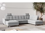 Wohnlandschaft SIT & MORE "Zora", grau, B:319cm H:92cm T:212cm, 100% Polyester, Sofas, Wohnlandschaft, wahlweise mit Schlaffunktion und Bettkasten