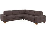 Ecksofa OTTO HOME "Puccini L-Form", braun (nuss), B:276cm H:86cm T:271cm, Luxus-Microfaser Lederoptik (100% Polyester);Luxus-Microfaser (100% Polyester);Luxus-Microfaser ALTARA NUBUCK (100% Polyester), Sofas, Ecksofa, mit Federkern, Sitztiefenverstellung, Kontrastnaht