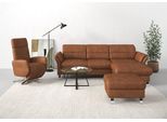 Ecksofa SIT & MORE "Grenoble L-Form mit Federkern", braun (cognac), B:251cm H:85cm T:161cm, Sofas, Ecksofa, wahlweise mit Schlaffunktion, Bettkasten, Arm- und Kopfteilverstellung