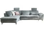 Ecksofa DIE PLANBAR "Ottomane MP-IN14007 L-Form, Breite 306 cm", cord aqua, B:306cm H:84cm T:197cm, 100% Polyester, Sofas, Ecksofa, wahlweise mit Schlaffunktion und verstellbaren Kopfstützen