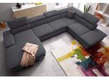 Wohnlandschaft SIT & MORE "Alcatraz U-Form", grau (dunkelgrau), B:350cm H:94cm T:226cm, Struktur fein (97% Polyester, 3% Polyamid);Luxus-Microfaser ALTARA NUBUCK (95% Polyester, 5% Baumwolle);Struktur (100% Polyester), Sofas, Wohnlandschaft, wahlweise mit Schlaffunktion