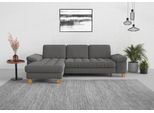 Ecksofa SIT & MORE "Westham L-Form", grau, B:275cm H:88cm T:172cm, 90% Polyester 10% Polyamid, Sofas, Ecksofa, mit Recamiere, mit oder ohne Schlaffunktion, Bettkasten, Füße Eiche