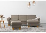 Ecksofa OTTO HOME "Lindgren L-Form", braun (savannah), B:258cm H:84cm T:169cm, 100% Polyester, Sofas, Ecksofa, wahlweise mit Bett mit klappbaren Rollen, Kasten und Kopfverstellung