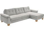 Ecksofa DIE PLANBAR "PP-LA19101 L-Form, Breite 316 cm", grau (silber), B:316cm H:86cm T:177cm, 88% Polyester;12% Polyamid, Sofas, Ecksofa, wahlweise mit Schlaffunktion und verstellbaren Kopfstützen, in Cord