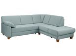 Ecksofa HOME AFFAIRE "Belfort L-Form", blau (aqua), B:243cm H:88cm T:91cm, Struktur fein ( 100% Polyester);Luxus-Microfaser ALTARA NUBUCK (100% Polyester);Luxus-Microfaser Vintageoptik(100% Polyester), Sofas, Ecksofa, mit Federkern, wahlweise mit Schlaffunktion und Stauraum
